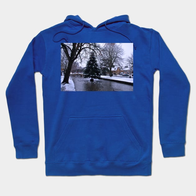 Bourton on the Water Christmas Tree Cotswolds Hoodie by AndyEvansPhotos